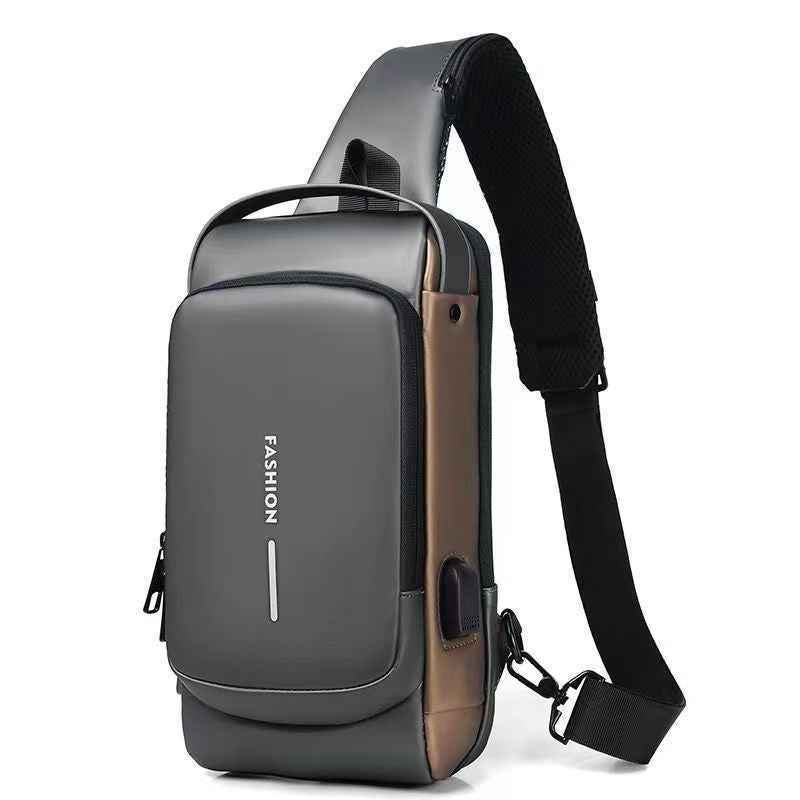 Motorcycle bag password anti-theft chest bag men's shoulder bag large capacity casual men's bag multifunctional crossbody bag