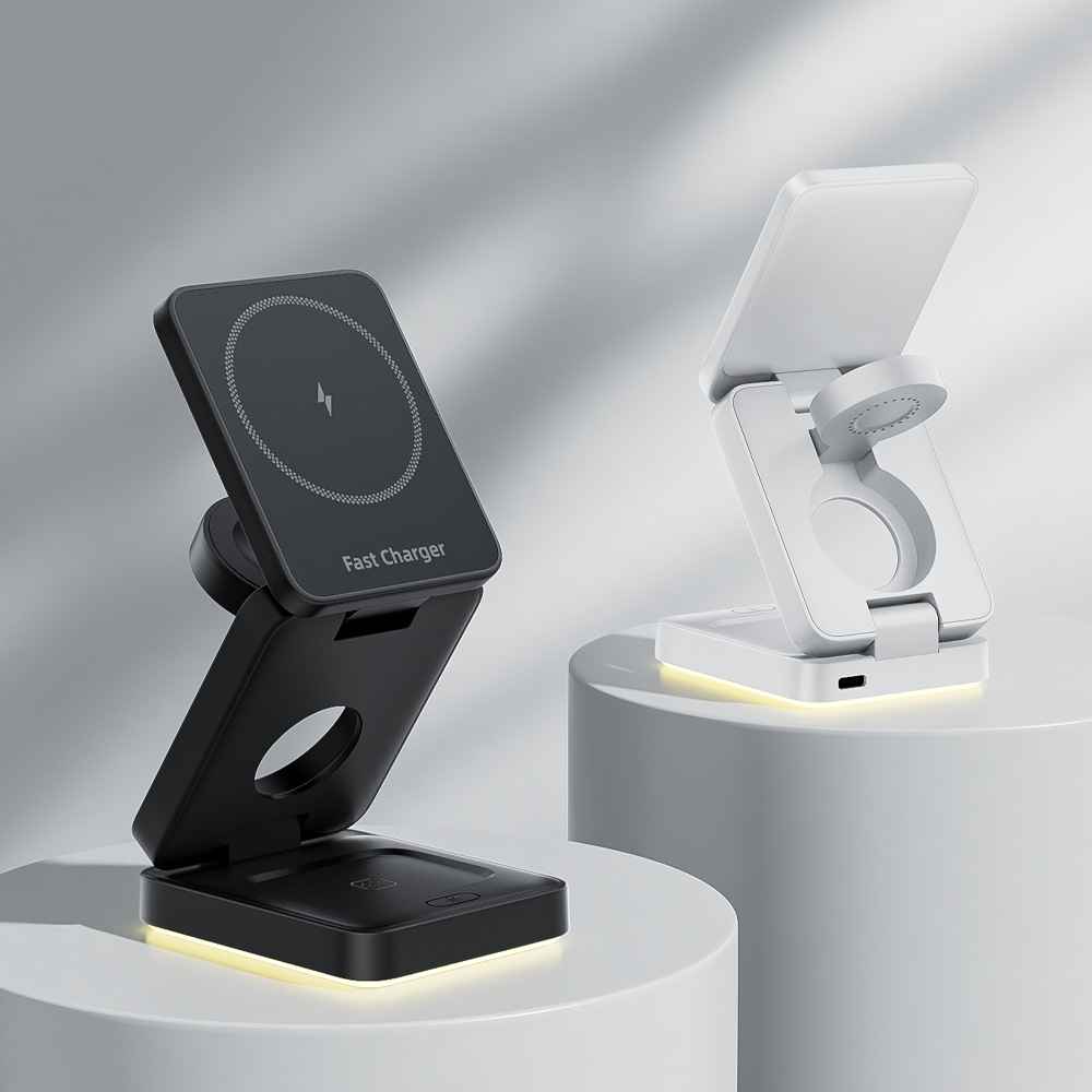 3 in 1 Wireless Charger Magnetic Foldable Charger For iphone charger power Adapter Charging Stand & Holder - MODALIFE