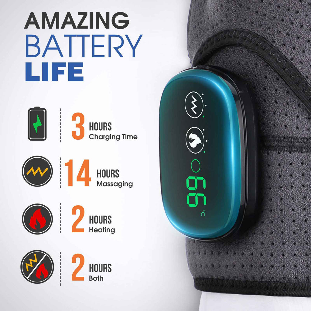 Massage Shoulder Support with Touchscreen Controller, Rechargeable Vibrating Heat Therapy Shoulder Massager Belt - MODALIFE