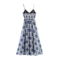 French holiday style loose strap chiffon dress