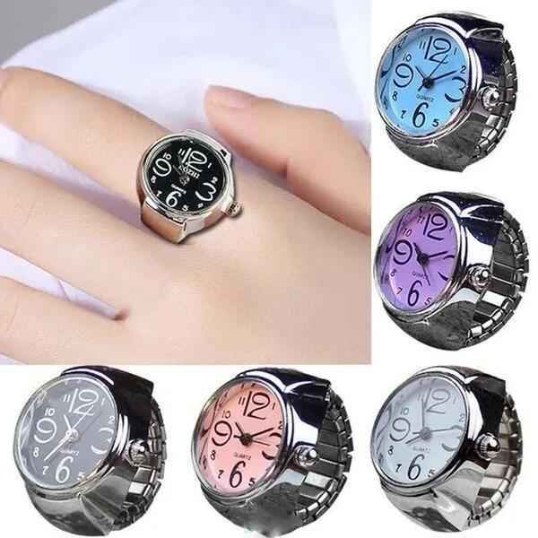 Fashionable Silver Flower Ring Watch with Large Numbers, Stylish and Unique Decorative Watch for Students, Wholesale - MODALIFE