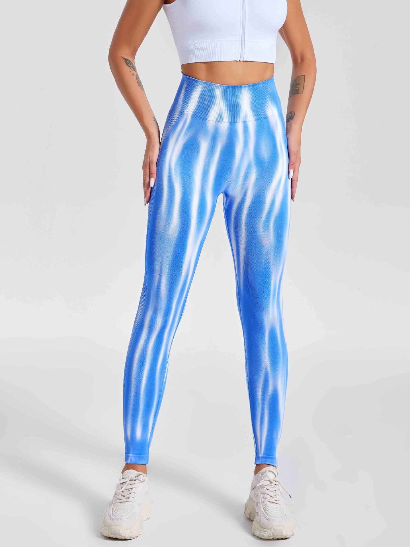 Dyed Aurora High-Waisted Seamless Yoga Pants Tummy Control Fitted Workout Leggings Fitness Pants - MODALIFE