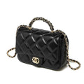 Metal chain diamond grid handbag - MODALIFE