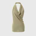 Metal wire casual knitted halter top - MODALIFE