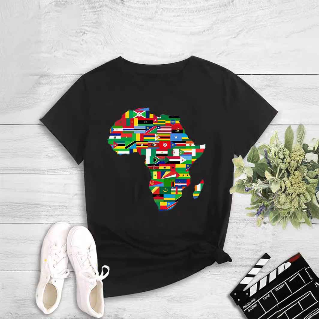 Fashion Women's Printed Round Neck Pullover T-Shirt - MODALIFE