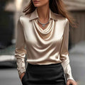 Long sleeved lapel top shirt for women - MODALIFE