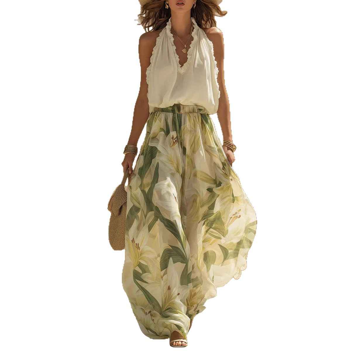 Spring New V-Neck Fitted Ruffle Elegant Dress - MODALIFE