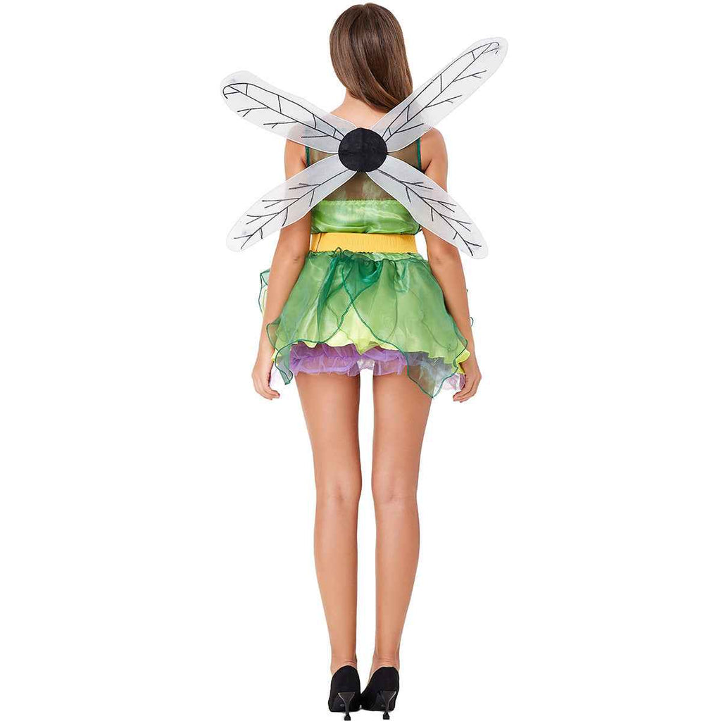 Green Forest Fairy Dragonfly Costume Role Play Halloween Outfit COS Angel Costume Game Uniform - MODALIFE