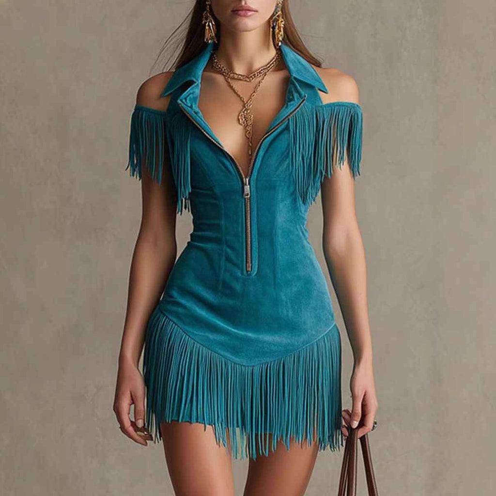 Tassel off shoulder dress - MODALIFE