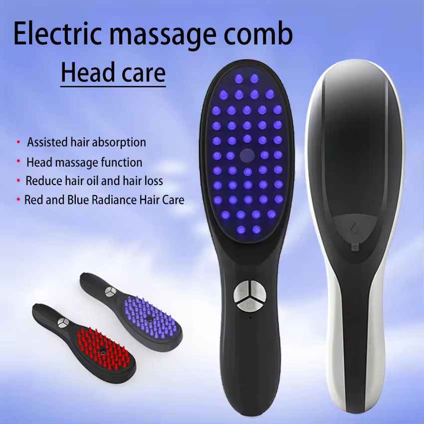 Electric hair generator nano atomization scalp hair care massage comb red blue light - MODALIFE