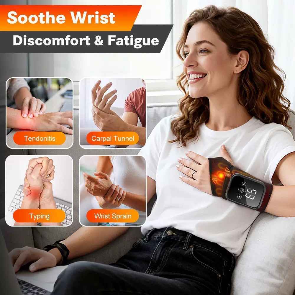 Hand Massager Wrist Support Heat EMS Pulse Device
