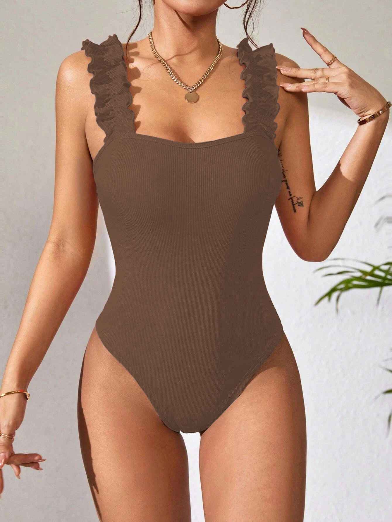 Style Solid Color Sleeveless Strapless Knit Bodysuit - MODALIFE