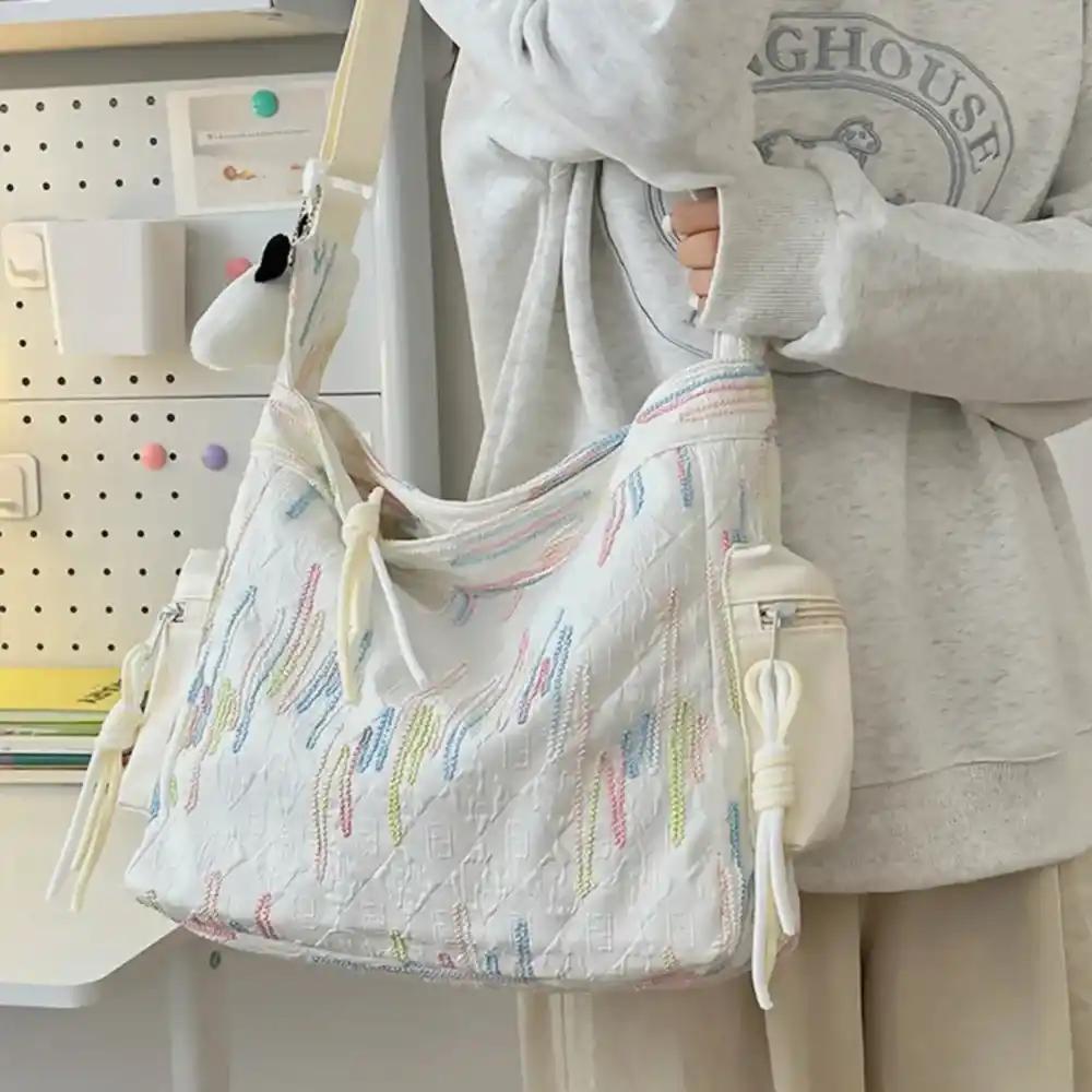 Contrast Texture Shoulder Bag - MODALIFE