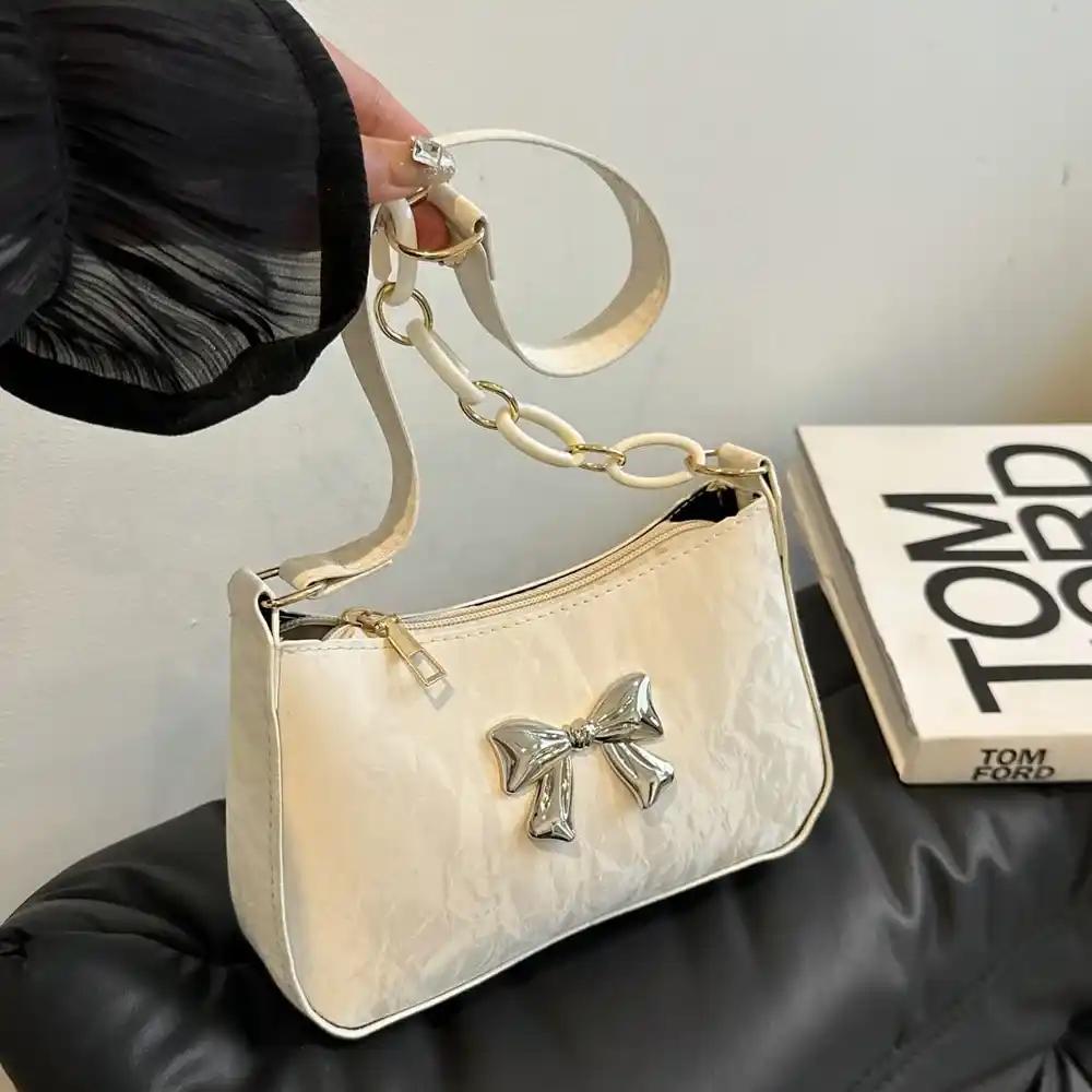 Bow PU Leather Shoulder Bag - MODALIFE