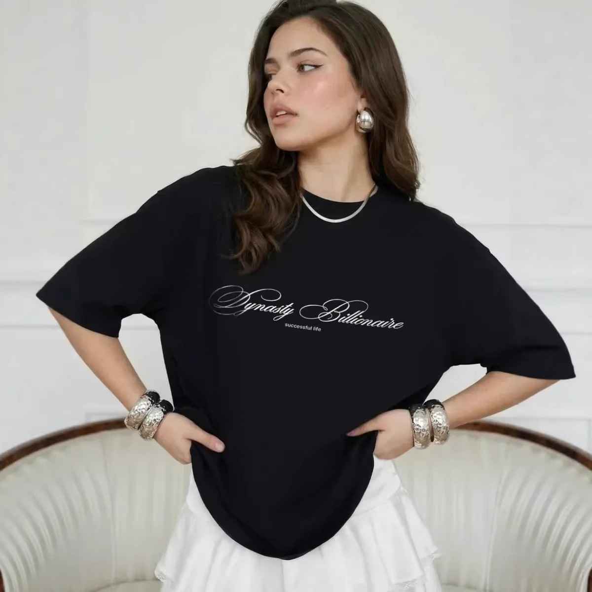 Printed loose short sleeved T-shirt top - MODALIFE