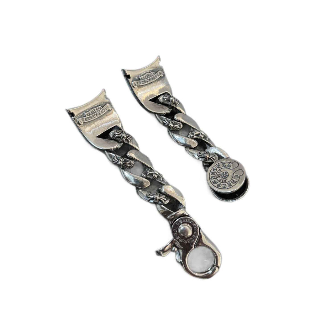 Silver Plated Rhinestone Hexagram Watch Band for Men, Fashionable and Unique Retro Punk Style Buckle Strap, Unisex Universal Stylish Design - MODALIFE