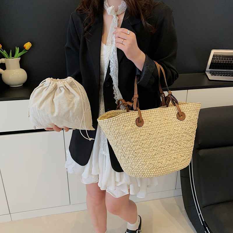 Straw woven bag for women large capacity single shoulder tote bag - MODALIFE