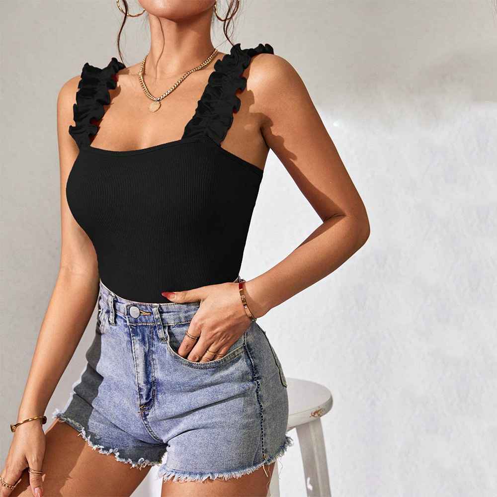 Style Solid Color Sleeveless Strapless Knit Bodysuit - MODALIFE