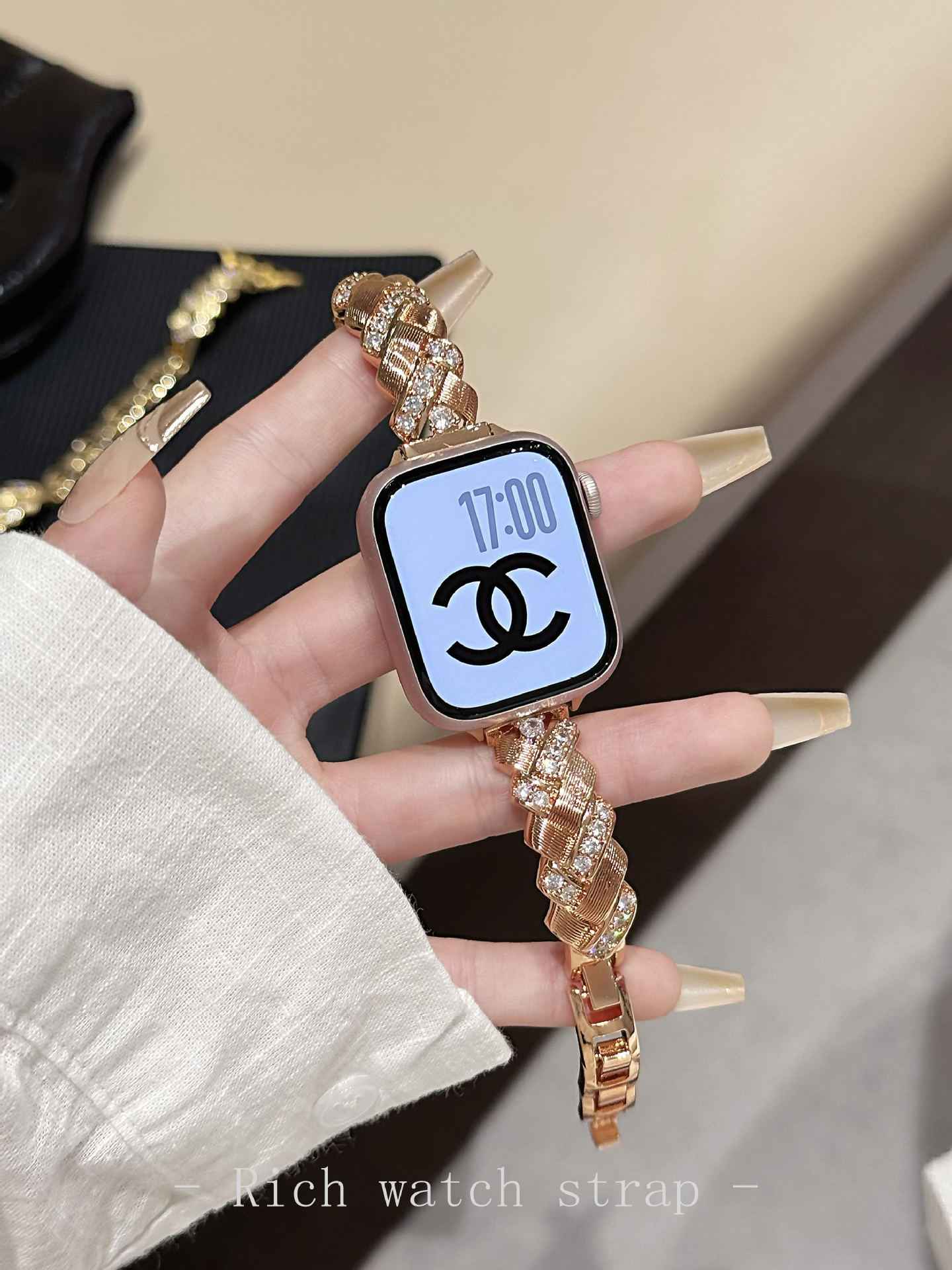Wheat Spike Diamond-Encrusted Metal Starlight Watch Band for Apple Watch Female - MODALIFE