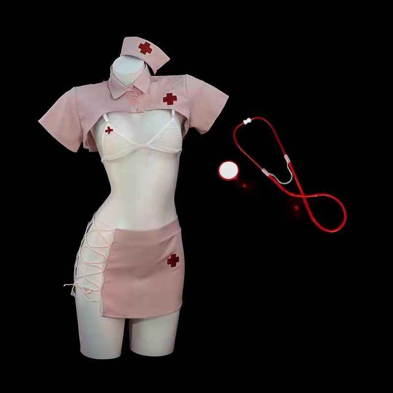 GJ Trick "Sweetheart Nurse" Sexy Costume Role Playing Clothes Small Breasts Romantic Fun Uniform qqny Underwear - MODALIFE