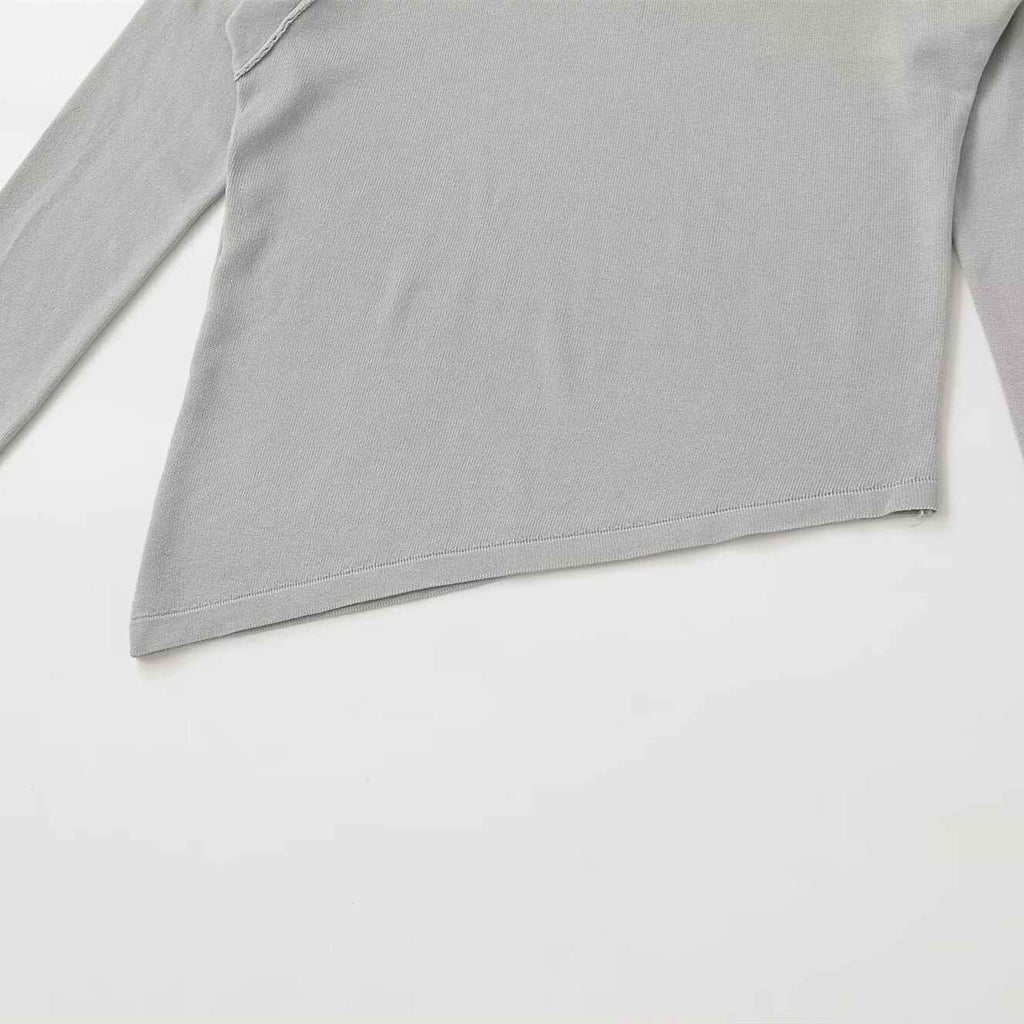 Off shoulder long sleeved asymmetrical knit sweater - MODALIFE