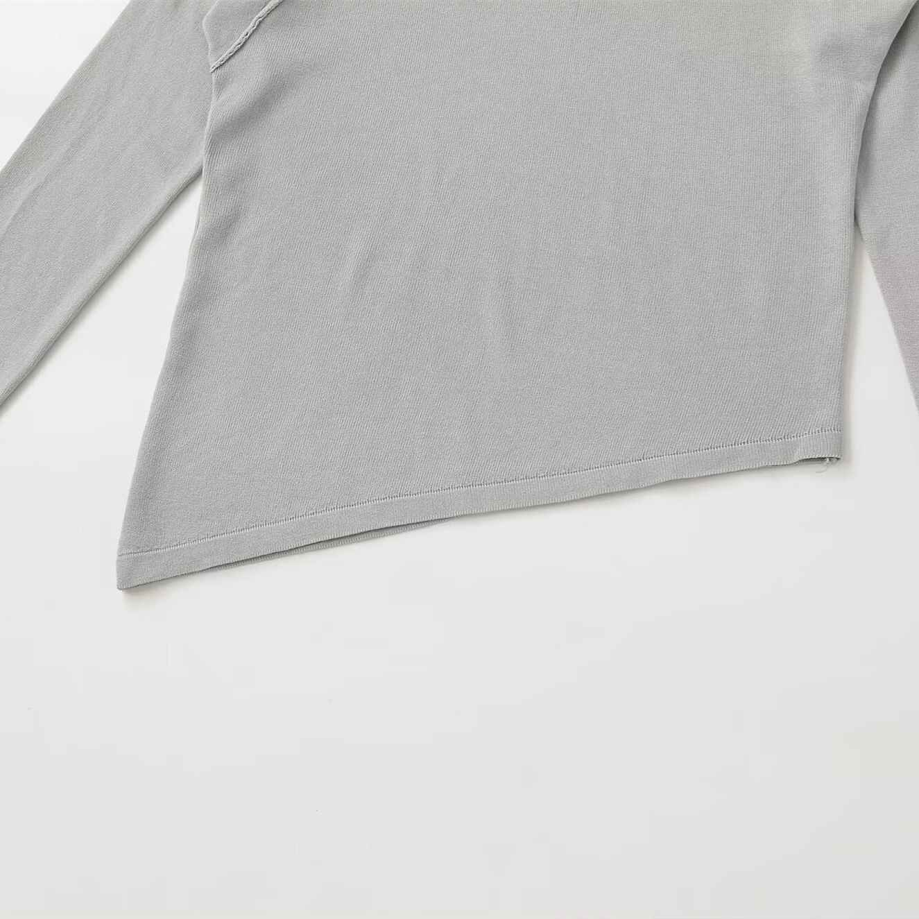 Off shoulder long sleeved asymmetrical knit sweater - MODALIFE