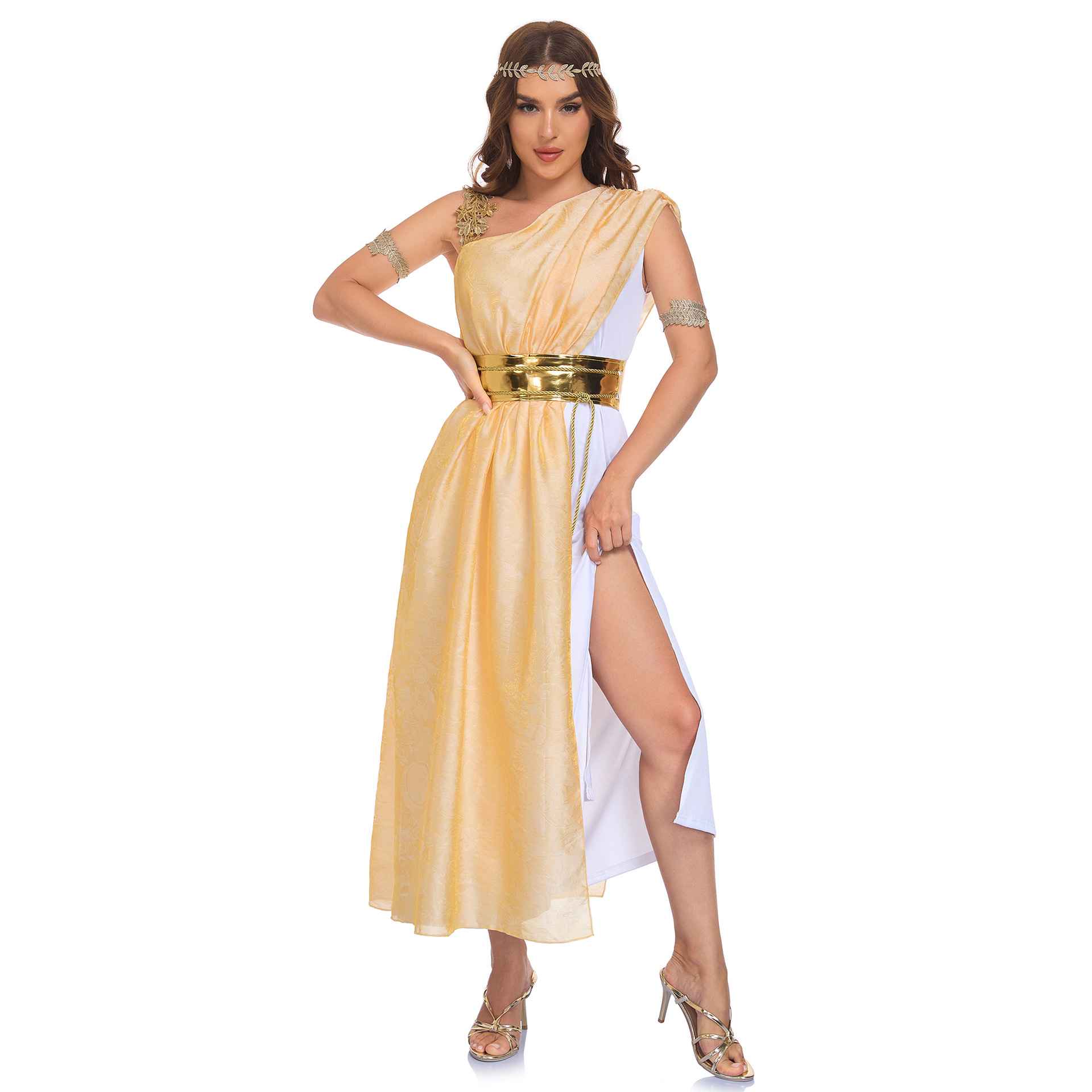 Medieval Athena Greek Goddess Costume Halloween Cleopatra Cosplay Party Stage Performance Dress - MODALIFE