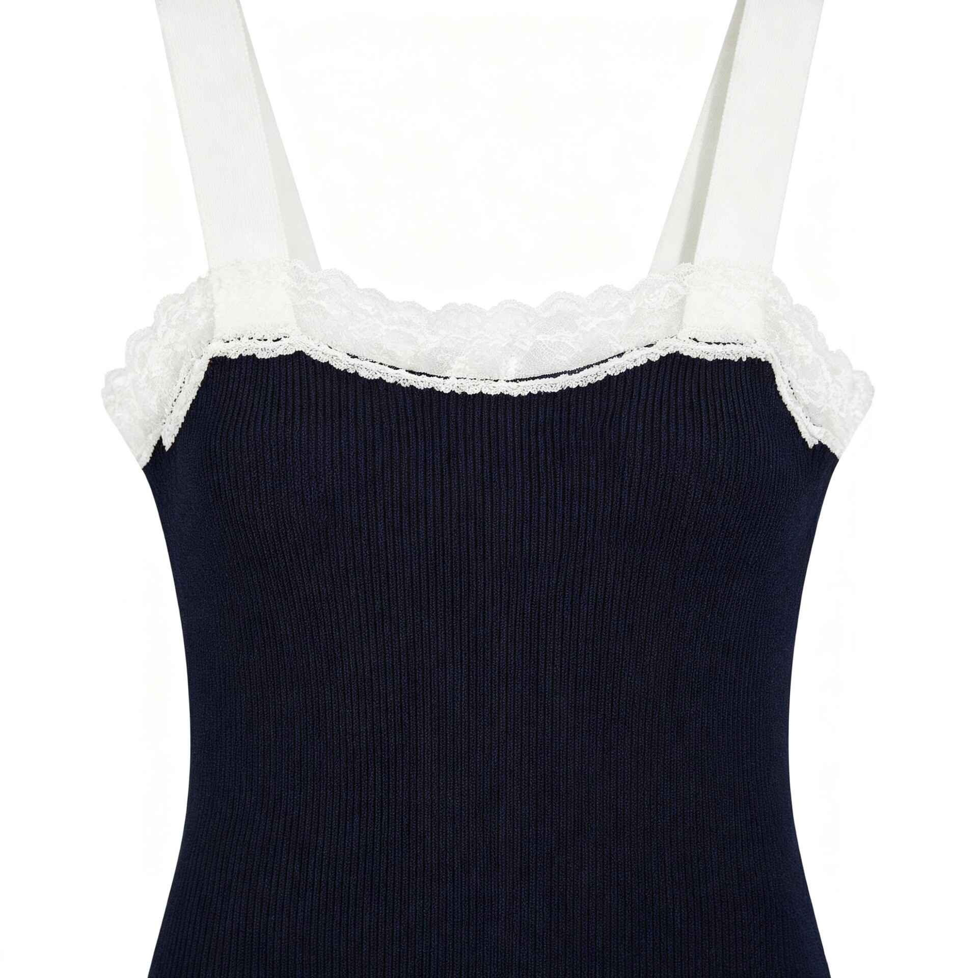 Sleeveless lace patchwork dress - MODALIFE