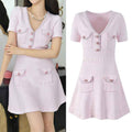 V-neck short dress - MODALIFE