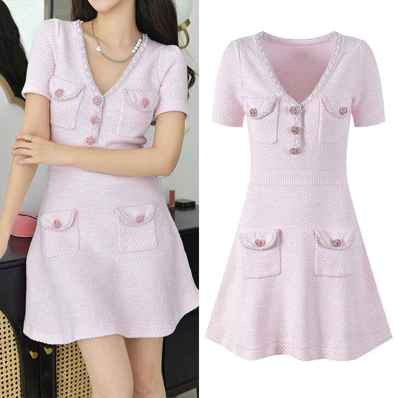 V-neck short dress - MODALIFE