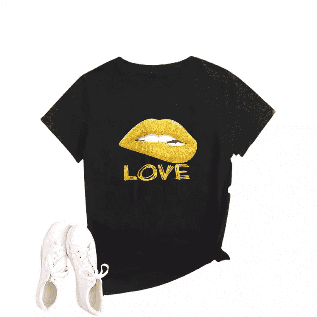 Printed Round Neck Pullover T-Shirt - MODALIFE