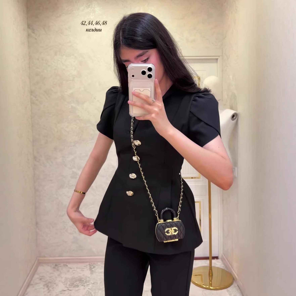 Short sleeved lapel cardigan top for women - MODALIFE