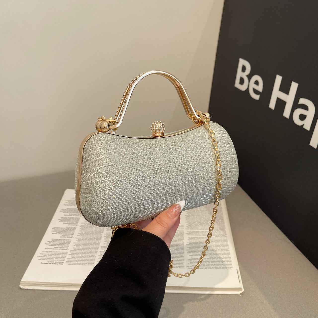Chain sparkling diamond single shoulder crossbody bag - MODALIFE
