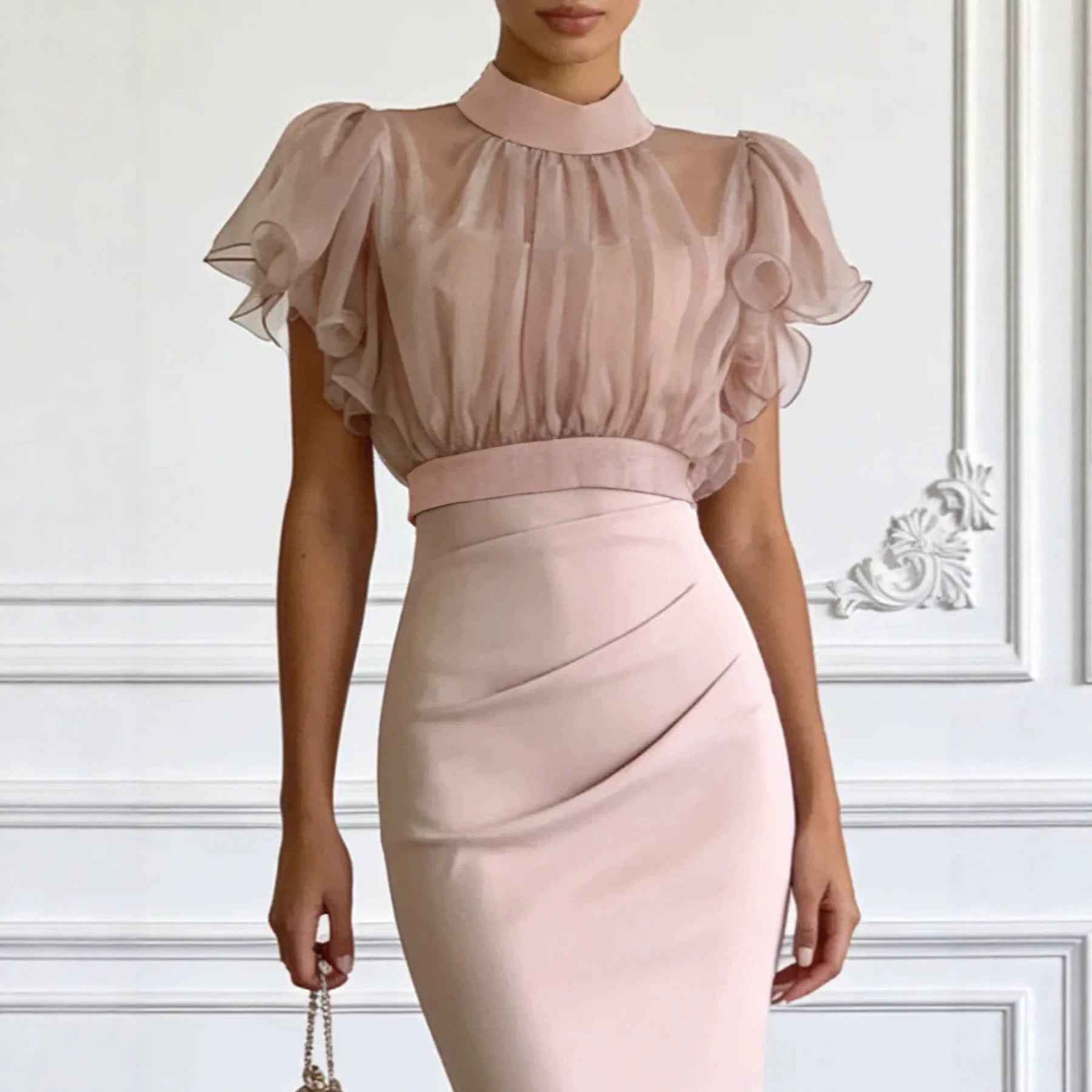 Mesh lace up waist bag hip dress - MODALIFE