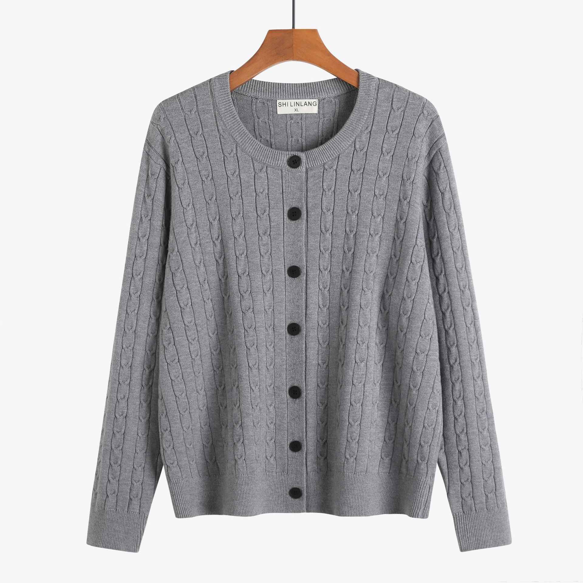 Retro Style Knit Cardigan Sweater Coat for Women, Casual Office Wear, Oversized Fit, Long Sleeve, Pullover Design - MODALIFE