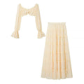 Strapless sexy short top+cake skirt two-piece set