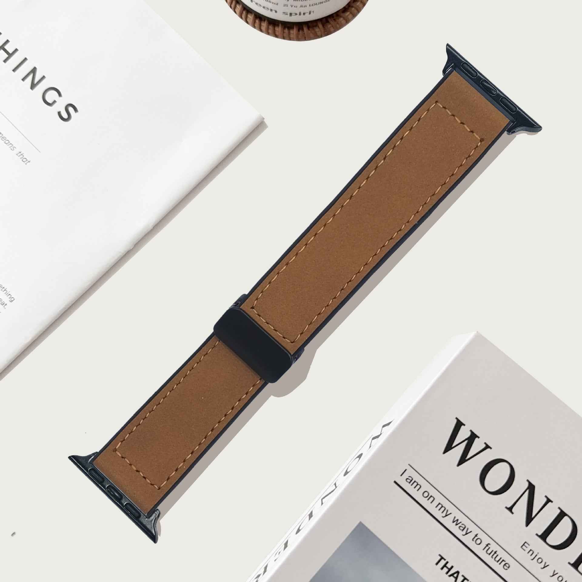 Compatible with Apple Watch 5/6/7/8/9 Ultra Magnetic Buckle Crazy Horse Texture Silicone Skin Strap - MODALIFE