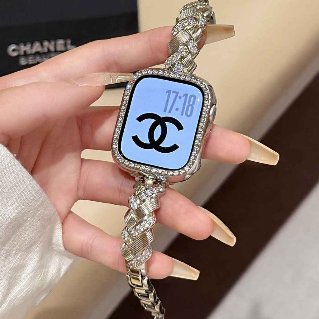 Wheat Spike Diamond-Encrusted Metal Starlight Watch Band for Apple Watch Female - MODALIFE