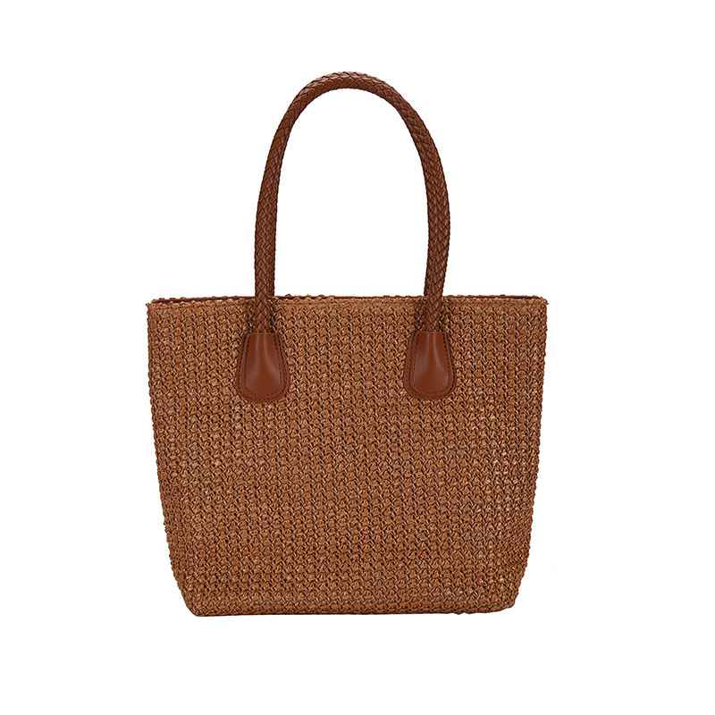 Fashion European and American Style Straw Woven Bag Shoulder Bag Simple Fashion Travel Beach Basket Crossbody Bag - MODALIFE