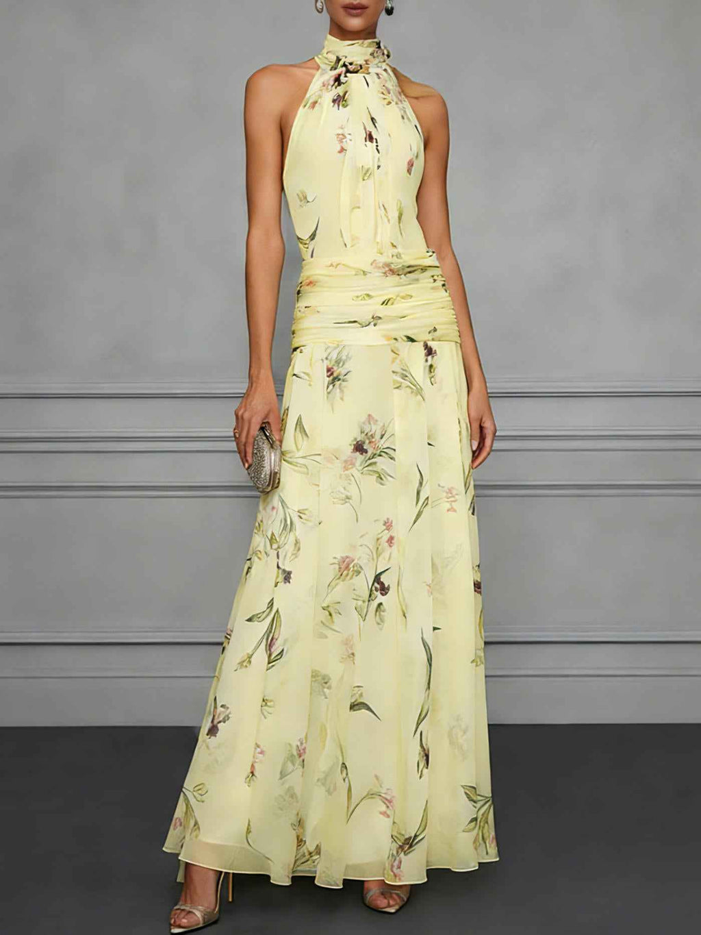 Hanging neck printed dress - MODALIFE