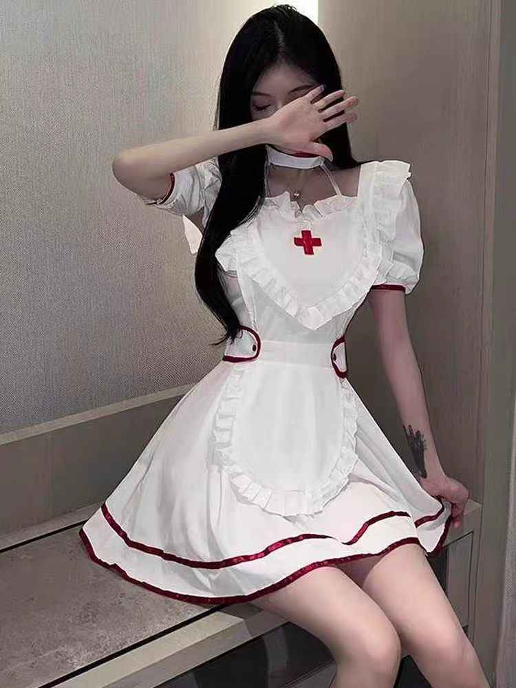 GJ Trick "Sweetheart Nurse" Sexy Costume Role Playing Clothes Small Breasts Romantic Fun Uniform qqny Underwear - MODALIFE
