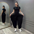 Style summer short sleeve T-shirt wide-leg pants casual elegant women's set - MODALIFE