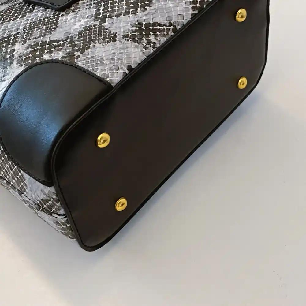 PU Leather Snakeskin Print Crossbody Bag - MODALIFE