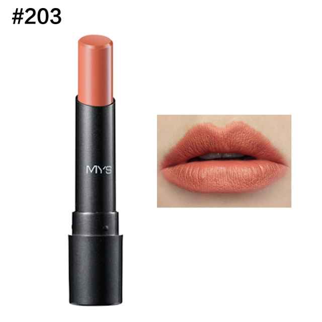 MYS Brand Beauty Matte Lipstick Long Lasting Tint Lips Cosmetics Lipgloss Maquiagem Makeup Red Batom - MODALIFE