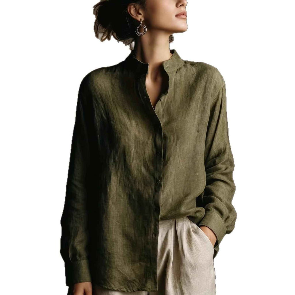 Collar loose long sleeved shirt