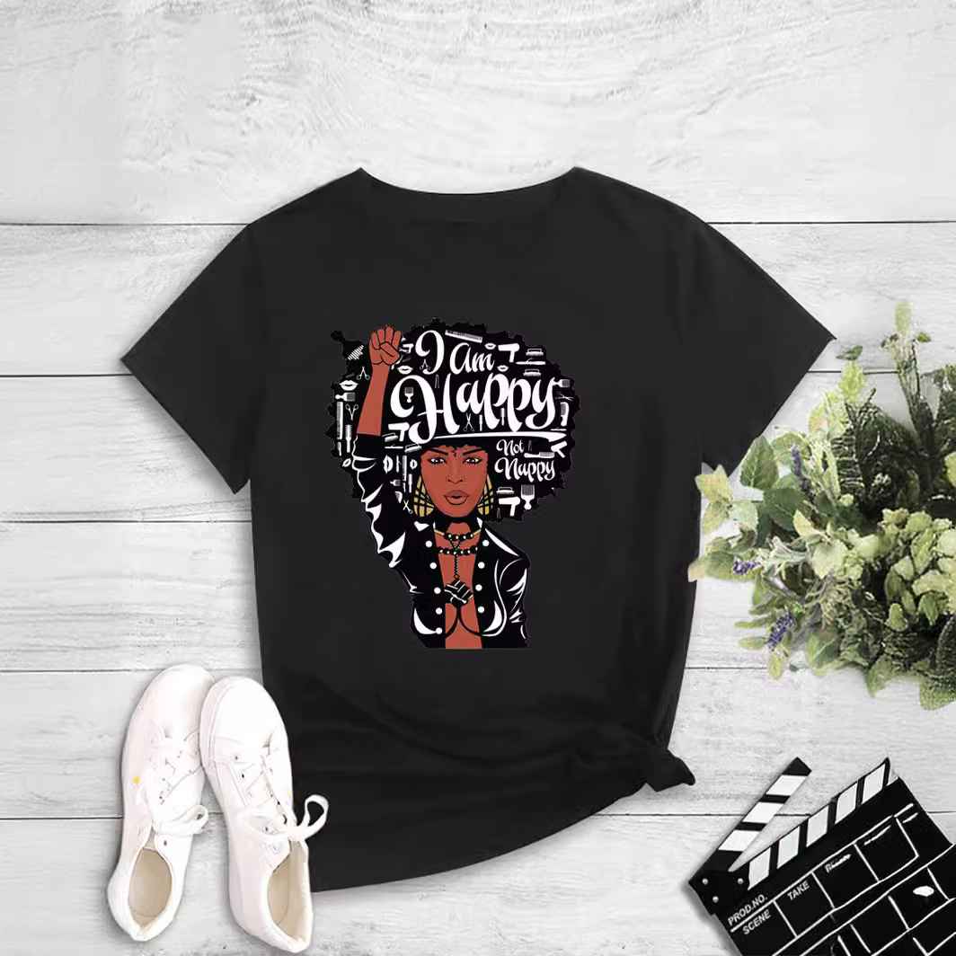 Printed Round Neck Pullover T-Shirt for Women - MODALIFE