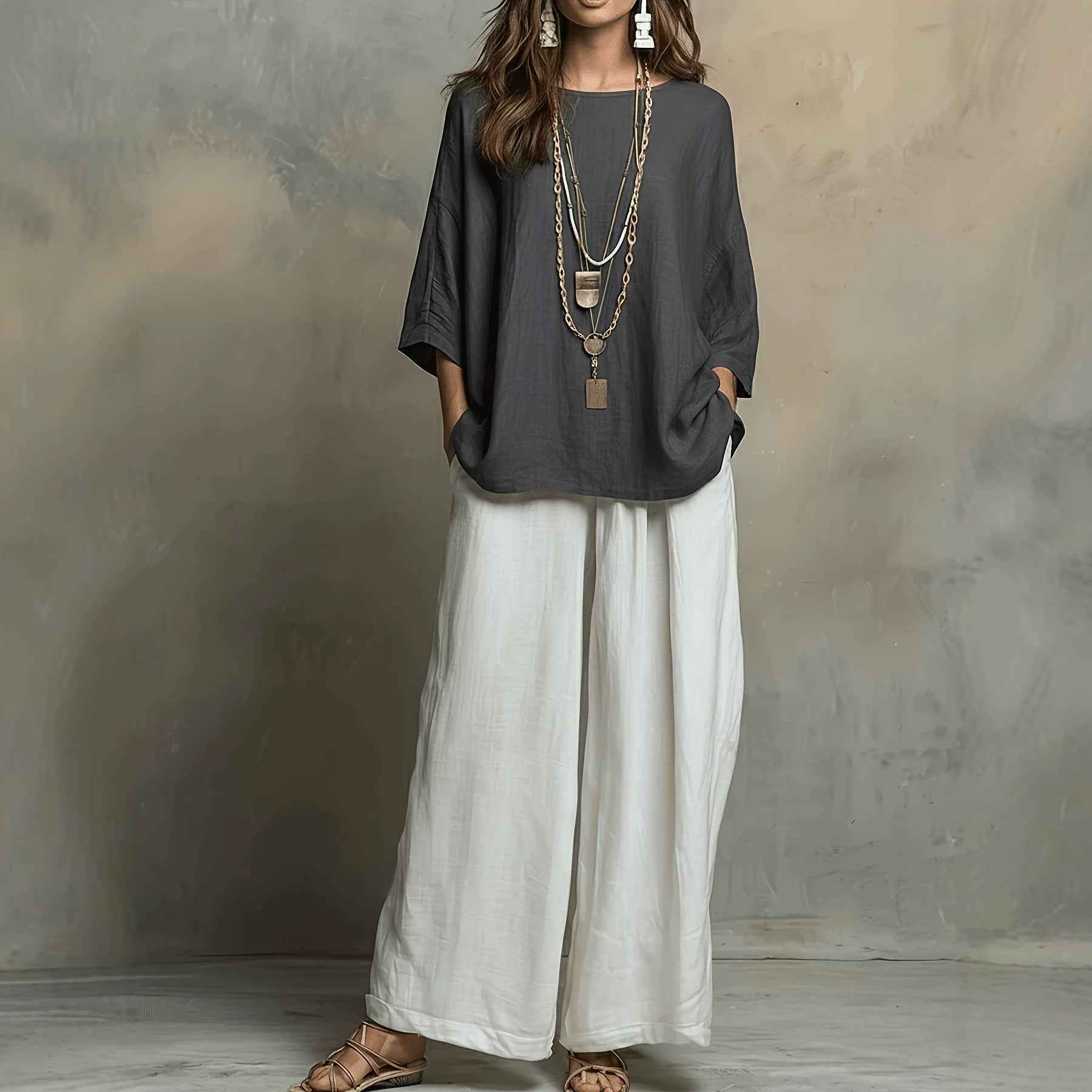 Bohemian Style Loose Elegant Set for Women Casual Vacation Outfit