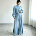 Solid color wide leg pants set for women - MODALIFE