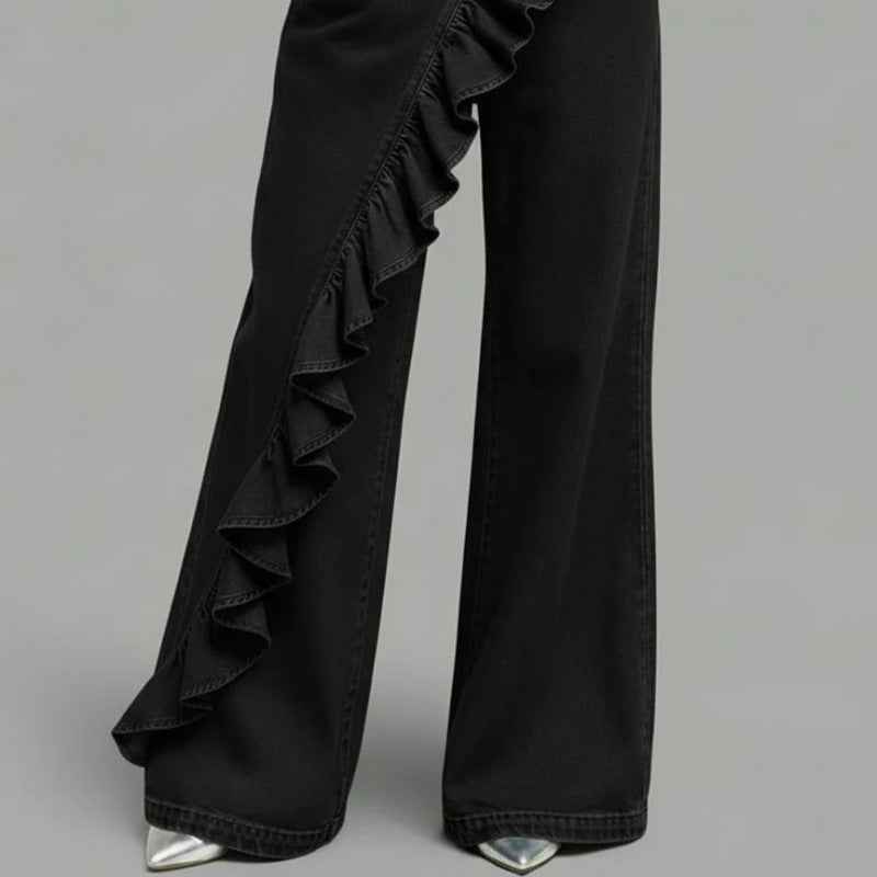 Vintage Irregular Mid-Waist Genuine Denim Pants for WomenSpring and Summer Fashion - MODALIFE