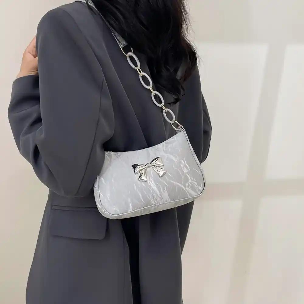 Bow PU Leather Shoulder Bag - MODALIFE